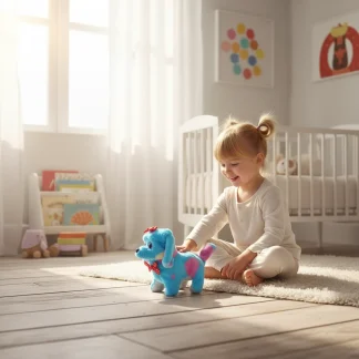 İnteraktiv Yeriyən və Səs Çıxaran Peluş İt - Sevimli Mavi Dostum